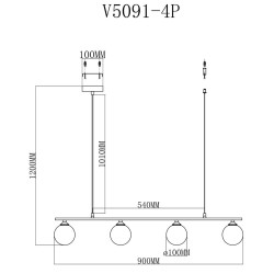 Подвесная люстра Moderli Lingdal V5091-4P