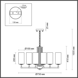 Подвесная люстра Odeon Light Hall Kasali 4990/8