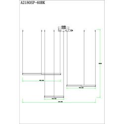 Подвесная светодиодная люстра Arte Lamp Alfie A2180SP-60BK