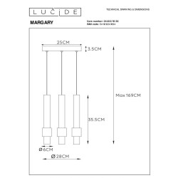 Подвесная светодиодная люстра Lucide Margary 24402/15/30