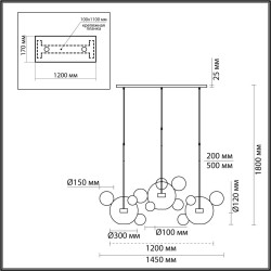 Подвесная светодиодная люстра Odeon Light L-vision Bubbles 4640/36L