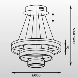 Подвесная светодиодная люстра Zumaline Circle L-CD-03-BL