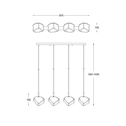 Подвесной светильник Zumaline Rock P0488-04F-B5AC