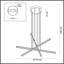 Подвесной светодиодный светильник Odeon Light L-vision Rudy 3890/48L