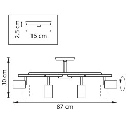 Потолочная люстра Lightstar Rullo (571718+214437-4+214436-4) LR718374364