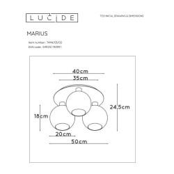 Потолочная люстра Lucide Marius 74114/03/02