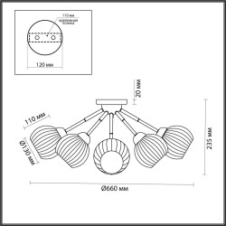 Потолочная люстра Lumion Comfi Danika 4593/5C