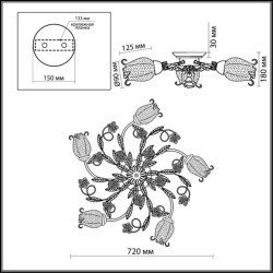 Потолочная люстра Odeon Light Country Ameli 2252/5C