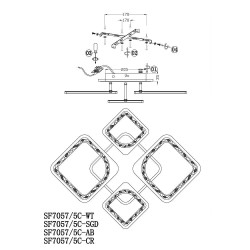 Потолочная люстра Seven Fires Brand SF7057/5C-WT-RGB