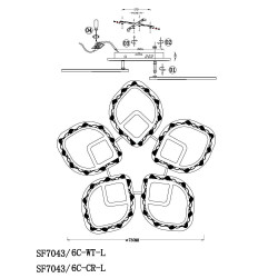 Потолочная люстра Seven Fires Dayano SF7043/6C-WT-L