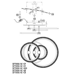 Потолочная люстра Seven Fires Ejlev SF7059/4C-SGD-BL