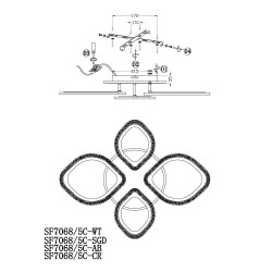 Потолочная люстра Seven Fires Lejv SF7068/5C-WT-RGB