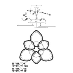 Потолочная люстра Seven Fires Lejv SF7068/7C-WT-RGB