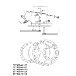 Потолочная люстра Seven Fires Oden SF7052/4C-AB-BL