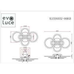 Потолочная светодиодная люстра Evoluce Cerina SLE500552-06RGB