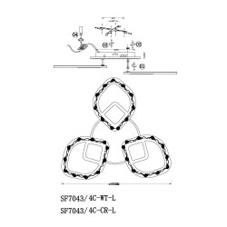 Потолочная светодиодная люстра Seven Fires Dayano SF7043/4C-WT-L
