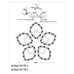 Потолочная светодиодная люстра Seven Fires Дайано SF7043/6C-CR-L