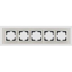 Рамка 5-постовая Mono Electric Style Glass белое стекло 107-710000-164