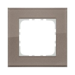 Рамка LK Studio 1-постовая, натуральное стекло (серо-коричневый) LK80 844119-1