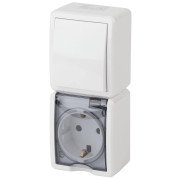 Блок розетка-выключатель ЭРА Эксперт IP54 16A 250V 11-7407-01 Б0036004