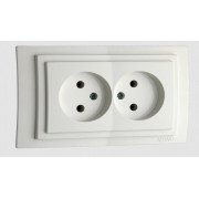 Розетка 2К двойная Mono Electric Despina/ Larissa 16A 250V винтовое подключение белый 500-001905-121