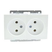 Розетка 2К двойная Mono Electric Despina/ Larissa 16A 250V винтовое подключение слоновая кость 500-000105-121