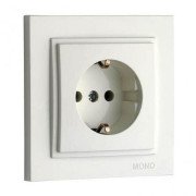 Розетка 2К+З Mono Electric Despina 16A 250V винтовое подключение жемчуг 102-252521-117