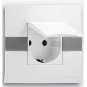 Розетка 2К+З Mono Electric Eсо 16A 250V с крышкой винтовое подключение белый 101-010107-118