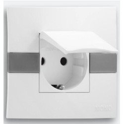 Розетка 2К+З Mono Electric Eсо 16A 250V с крышкой винтовое подключение белый 101-010107-118
