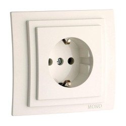Розетка 2К+З Mono Electric Larissa 16A 250V винтовое подключение слоновая кость 103-010121-117