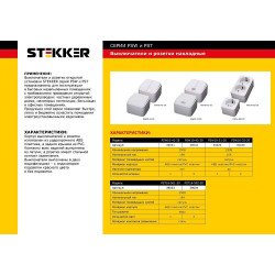 Розетка двойная Feron Stekker с/з 16A 250V белый PST1650220 39034