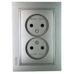 Розетка двойная Mono Electric Despina антрацит 102-242405-121