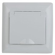 Розетка ЭРА Intro Solo Schuko 2P+E 16A 250V с крышкой белый 4-203-01 Б0043319
