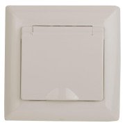 Розетка ЭРА Intro Solo Schuko 2P+E 16A 250V с крышкой слоновая кость 4-203-02 Б0043320