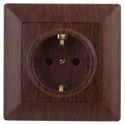 Розетка ЭРА Intro Solo Schuko 2P+E 16A 250V венге 4-202-10 Б0043317