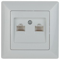 Розетка компьютерная 2xRJ45 ЭРА Intro Solo белый 4-304-01 Б0043389