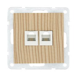 Розетка LK Studio компьютерная 2хRJ-45 кат. 5е с накладкой (сосна) LK60 866225-1