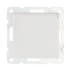 Розетка LK Studio с з/к, шторками и крышкой (белый) LK80 843404-1