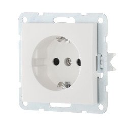 Розетка LK Studio с з/к, со шторками (белый) LK60 863204-1