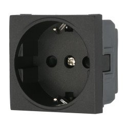 Розетка LK Studio с з/к, со шторками матовая поверхность (черный бархат) LK45 851408-1