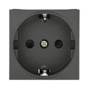 Розетка LK Studio с з/к, со шторками матовая поверхность (черный бархат) LK45 851408-1