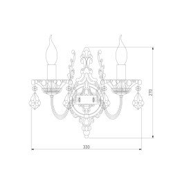 Бра Eurosvet 3281/2 белый с золотом/тонированный хрусталь Strotskis