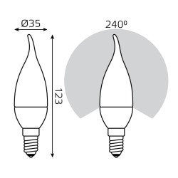 Лампа светодиодная Gauss E14 6W 2700K матовая 34116