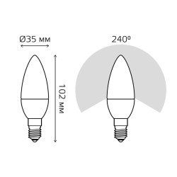 Лампа светодиодная Gauss E14 6W 3000K матовая 33116