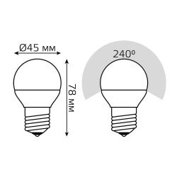 Лампа светодиодная Gauss E27 6.5W 3000K матовая 105102107