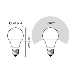 Лампа светодиодная Gauss E27 7W 4100K матовая 102502207