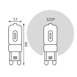 Лампа светодиодная Gauss G9 3W 4100K прозрачная 107409203