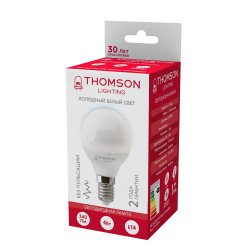 Лампа светодиодная Thomson E14 4W 6500K шар матовая TH-B2314