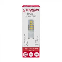 Лампа светодиодная Thomson G9 5W 3000K прозрачная TH-B4240