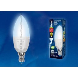 Лампа светодиодная Uniel E14 7W 4000K матовая LED-C37 7W/NW/E14/FR PLP01WH UL-00002411